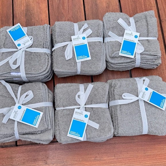 6 Packs of 6pc Room Essentials Gray Washcloth Set, Gray. NWT - Picture 3 of 4